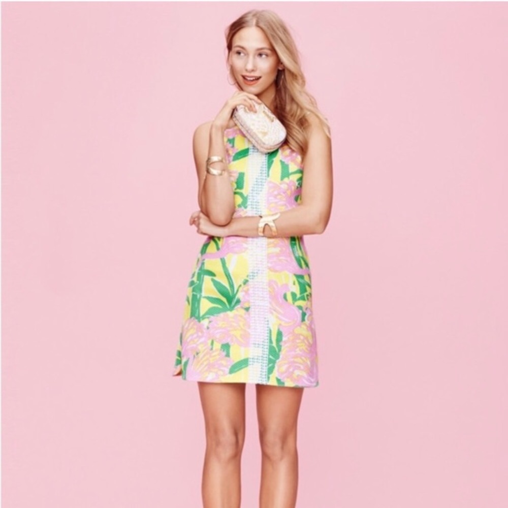 NWT Lilly Pulitzer for Target Flamingo Fan Dance Shift Dress, size 12 💛